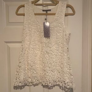NWT daniel rainn sleeveless crochet blouse. Small
